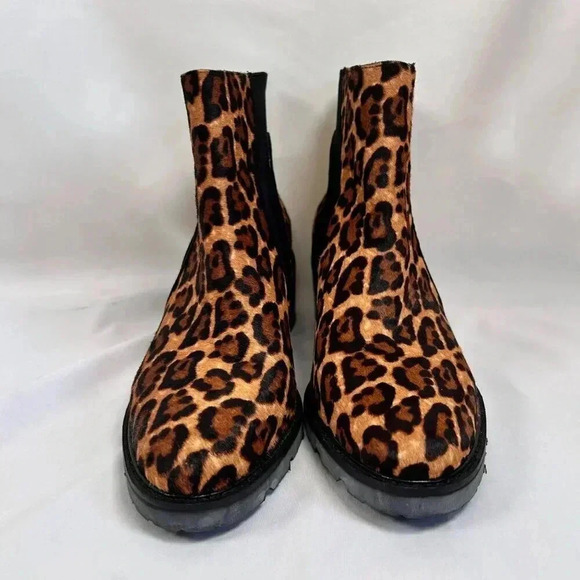 Crown Vintage Maiy Chelsea Boots Size 7 Hair Calf Animal Print - Picture 5 of 11